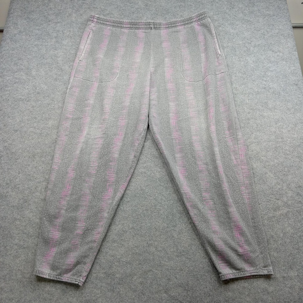 Vintage MTO‎ Surf Pants Womens Medium Gray Pink Sweatpants Lounge 90s USA Made